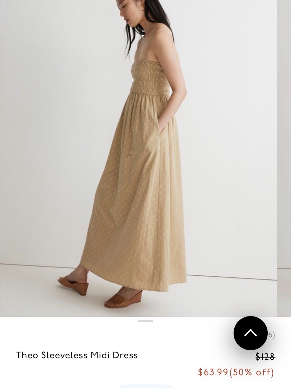 Madewell Theo Midi Smocked Sundress Size S